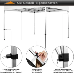 INSTENT® Pavillon Faltpavillon 3x3m ALU WASSERDICHT PRO Garten Partyzelt Faltbar -Deutschland Garten Zier Verkaufs-Shop 7cde9f0113277eb59d89c604aedf7b2c