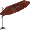 VidaXL Sonnenschirm Mit Aluminium-Mast 4-lagig Terrakottarot 3x3 M