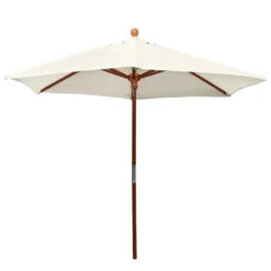 Anndora Sonnenschirm 2,1m Rund Natural Winddach UV-Schutz - Natural