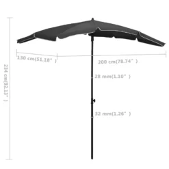 VidaXL Sonnenschirm Mit Mast 200x130 Cm Anthrazit -Deutschland Garten Zier Verkaufs-Shop 7edfa4058546fe0f1c83290dc4e6e324