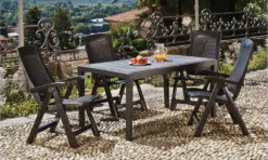 Rechteckiger Außentisch, Hartharzstruktur Mit Rattaneffekt, Italy, 150 X 90 X 72 Cm, Farbe Anthrazit -Deutschland Garten Zier Verkaufs-Shop 7f3d2ace9a61c6810964bab9c91bca02