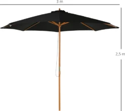 Outsunny Sonnenschirm Holz 300 Cm Holzschirm Gartenschirm Balkonschirm Bambus Schwarz -Deutschland Garten Zier Verkaufs-Shop 7f6aef33be6c9f6bb5174f0ee0dfe2cf