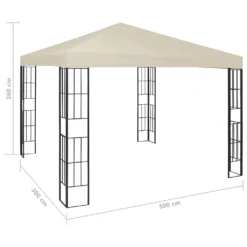 VidaXL Pavillon 3×3 M Creme -Deutschland Garten Zier Verkaufs-Shop 7f8d5163037d4facf152fc4661d462f6