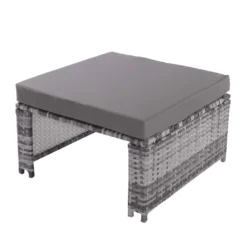 Merax Gartenmöbelset Polyrattan Mit Sonnendach Und Kissen Für 5 Personen, Loungeset Balkonmöbel Set Mit 3-Sitzer Sofa Inkl. Dach, 2x Einzelsessel, 1x Ottoman, 1x Tisch, 194 X 128 X 157 Cm -Deutschland Garten Zier Verkaufs-Shop 7ff0c65c439630cd876c952403658831