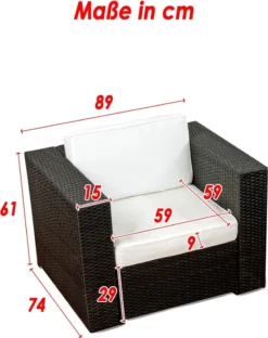 3tlg. (1er) Lounge Sessel - Gartenmöbel Polyrattan -anthrazit -Deutschland Garten Zier Verkaufs-Shop 80c496a93396ce36ebc519c1626f8102
