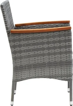 VidaXL Garten-Essstühle 4 Stk. Poly Rattan Grau -Deutschland Garten Zier Verkaufs-Shop 80cc378165dfa027c7a4645d3540f0fc