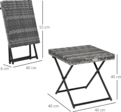 Outsunny Polyrattan Beistelltisch Gartentisch Klappbar Couchtisch Gartenmöbel Falttisch Metall Grau 40 X 40 X 40 Cm -Deutschland Garten Zier Verkaufs-Shop 81418da312668a8e6e551b07d0e3ecff