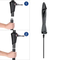 SONGMICS Sonnenschirm Ø 270cm Halbrund Sonnenschutz Bis UPF 50+ Balkonschirm Mit Kurbel Terrassenschirm Ohne Ständer Grau GPU31GY -Deutschland Garten Zier Verkaufs-Shop 81640a733e5749a45e9d3c267904f2d4