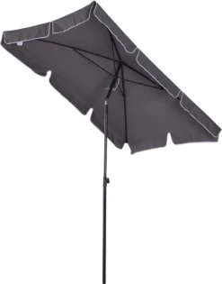 Outsunny Sonnenschirm Gartenschirm Strandschirm Balkonschirm Schirm Sonnenschutz Knickbar (Grau+Schwarz)