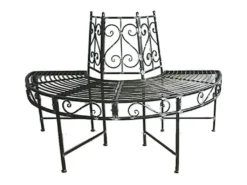 Jardinion Baumbank-Halbkreis Sitz Gartenbank Pulverbeschichtet Rost-Optik 124 X 63 X 82cm - Anthrazit -Deutschland Garten Zier Verkaufs-Shop 825d66af624d53efbabdf6630aab8f95