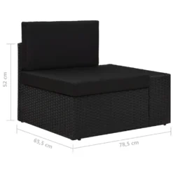 VidaXL Modulares 3-Sitzer-Sofa Poly Rattan Schwarz -Deutschland Garten Zier Verkaufs-Shop 82818f90f3726aefeb38f22f731294bf