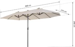 Outsunny Sonnenschirm Gartenschirm Marktschirm Doppelsonnenschirm Terrassenschirm Mit Handkurbel Oval Metall + Polyester Beige 455 X 270 X 240 Cm -Deutschland Garten Zier Verkaufs-Shop 828cc1c1027ab776abe4026a216266c7