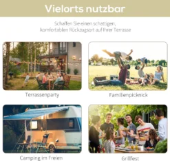 Outsunny Pavillon Gartenpavillon Markise Sonnenmarkise Mit Klappbarem Seitendach UV-Schutz Stahl + Polyester Cremeweiß + Schwarz 3 X 2,5 M -Deutschland Garten Zier Verkaufs-Shop 82c8c7ef4b0abeb073e6d13fc536c881