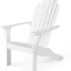 COSTWAY Adirondack-Gartenstuhl, Gartensessel, Gartenmoebel Für Den Garten, Terrasse Weiss