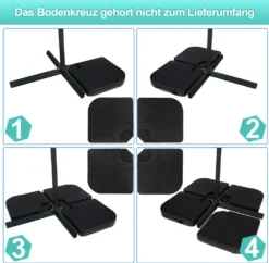 EINFEBEN Sonnenschirmständer Sonnenschirm Schirmständer Gartenschirm Befüllbar 100kg -Deutschland Garten Zier Verkaufs-Shop 82d612416382afe08f7f412330f8f730