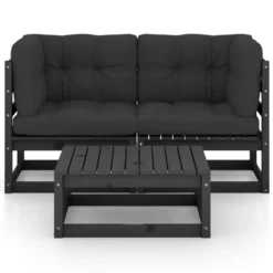 VidaXL 3-tlg. Garten-Lounge-Set Mit Kissen Massivholz Kiefer -Deutschland Garten Zier Verkaufs-Shop 8432a4c30c06267f500b558d0379fef7