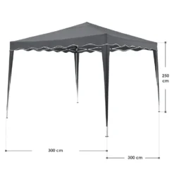 Juskys Faltpavillon Vivara 3x3 M – Pop-up Pavillon Höhenverstellbar, UV50+ & Wasserabweisend – Gartenzelt Mit Tasche – Partyzelt Für Garten Grau -Deutschland Garten Zier Verkaufs-Shop 84e4fba87a4654c618704a4c52e854b8