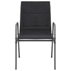 VidaXL Stapelbare Gartenstühle 4 Stk. Stahl Und Textilene Schwarz -Deutschland Garten Zier Verkaufs-Shop 851612791877d06e77bb801e68057dc8
