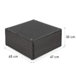 Blumfeldt Theia Loungetisch Beistelltisch Gartentisch (aus Polyrattan, Glasplatte, Platzsparend) Dunkelgrau -Deutschland Garten Zier Verkaufs-Shop 8526094e8ad913c7f2e56a3258c042c2