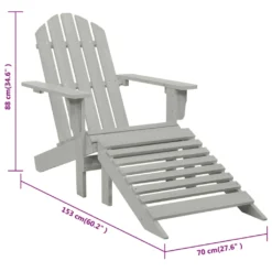 VidaXL Gartensessel Mit Fußstütze Holz Grau -Deutschland Garten Zier Verkaufs-Shop 857639454c81b7bc5acb7c4aaf2411af