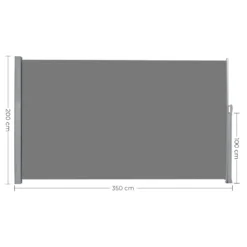 SONGMICS Alu-Seitenmarkise, Ausziehbar, 200 X 350 Cm, Aus Polyester (280 G/m²), Markise, Sichtschutz, Sonnenschutz, Blickdicht, Seitenrollo, Für Balkon, Terrasse, Garten, Grau GSA205G01 -Deutschland Garten Zier Verkaufs-Shop 85ee04f761b11929834ca0edee89dcf2