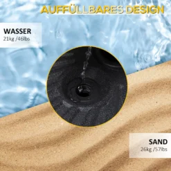 Outsunny Sonnenschirmständer 22 Kg Schirmständer Für Sonnenschirm Schirmstangen 38 Mm Sonnenschirmfuß Für Garten Terrasse Balkon Zement Schwarz Ø51 X 30H Cm -Deutschland Garten Zier Verkaufs-Shop 86f83a6c04e9574391fec64945116a1d