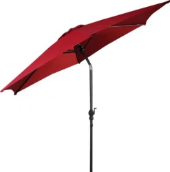 COSTWAY Ø270cm Sonnenschirm Sechseck Gartenschirm Marktschirm Terrassenschirm Strandschirm Ampelschirm Kurbelschirm Weinrot -Deutschland Garten Zier Verkaufs-Shop 8842d5ab06d285e57d00c6df07b16f13