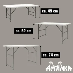 Garten Klapptisch - 120 X 60 Cm Höhenverstellbar - Camping Gartentisch Klappbar -Deutschland Garten Zier Verkaufs-Shop 886cf814a33266f54357576fddaac435