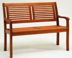 CASAYA Gartenbank Paolo 2-Sitzer Teakoptik, Eukalyptus Hartholz Holzbank