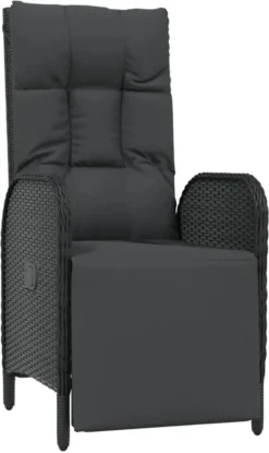VidaXL Garten-Relaxsessel Mit Kissen 2 Stk. Poly Rattan Schwarz