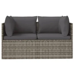 VidaXL Gartensofa 2-Sitzer Mit Kissen Grau Poly Rattan -Deutschland Garten Zier Verkaufs-Shop 893bd9a17788551a293c9eeaaec98ab2