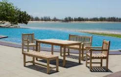 Möbilia Gartenstuhl Aus Teak Holz | Mit Armlehnen | B 60 X T 63 X H 92 Cm | Natur | 11020006 | Serie GARTEN -Deutschland Garten Zier Verkaufs-Shop 8969f8c0ca1c972ff69886e96d07778a