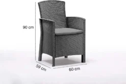 Bica Poltrona 2er Set Lido Sessel Inkl. Sitzkissen, Graphit, Gartensessel, Wetterfest -Deutschland Garten Zier Verkaufs-Shop 89719f6e4452dd3f8df2d1b45fda14ff