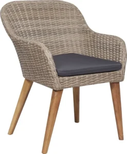 VidaXL Gartenstühle Mit Polstern 2 Stk. Poly Rattan Braun