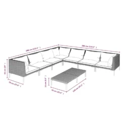 VidaXL 8-tlg. Garten-Lounge-Set Mit Auflagen Poly Rattan Dunkelgrau -Deutschland Garten Zier Verkaufs-Shop 89cc01fd0fd12b3504b58545058d9495