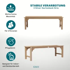 KMH® 3-sitzer TEAK Bank *SIRIA* (#102053) -Deutschland Garten Zier Verkaufs-Shop 89e8199b9aa6c84ef8646c6742923acc