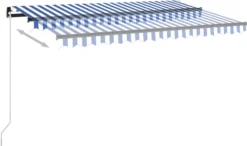 VidaXL Gelenkarmmarkise Einziehbar 400x350 Cm Blau Und Weiß -Deutschland Garten Zier Verkaufs-Shop 8c02ed2c8fc2c98519d52fb24dd099e1