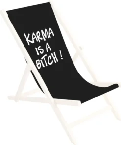 Ersatz-Stoffbezug 131x44 Cm Wechselbarer Liegestuhl Stoffbezug 100% Polyester Für Holz-Liegestuhl Klappliegestuhl Motiv Schwarz Karma [119]