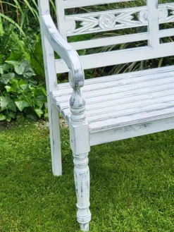 Teakbank-Landhaus-Bank-Parkbank-Gartenbank-Blumen-Bank-Balkon-Bank 2 Sitzer Shabby Chic White Washed Antik Weiss -Deutschland Garten Zier Verkaufs-Shop 8c87a7e9d1a4829f1f000b5c591cdd41 1