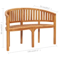VidaXL Bananenbank 120 Cm Massivholz Teak -Deutschland Garten Zier Verkaufs-Shop 8cec6caaffa1db6566472804de986783