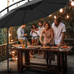 Tillvex Sonnenschirm Anthrazit Ø 3m Ampelschirm Gartenschirm Marktschirm Kurbel Balkon Alu Neigbar -Deutschland Garten Zier Verkaufs-Shop 8de88966941257119fb054c12fcdec9a