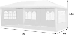 COSTWAY 3x6m Gartenpavillon Partyzelt Mit 4 Abnehmbaren Seitenwänden Inkl. Tragetasche Weiß -Deutschland Garten Zier Verkaufs-Shop 8e236afcd3f3ece98405df6e506351b0
