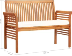 VidaXL 2-Sitzer Gartenbank Mit Kissen 120 Cm Massivholz Akazie -Deutschland Garten Zier Verkaufs-Shop 8f2ba1cec3d82aa0a804104f526c9514