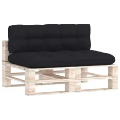 VidaXL Palettensofa-Auflagen 2 Stk. Schwarz