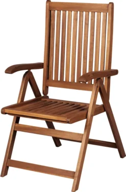 COUNTRYSIDE® Hochlehner Klappsessel Sevilla | Gartenstuhl | Holz | Bis 110 Kg Belastbar