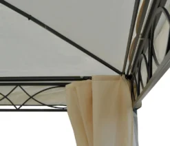 Pergola Calpe, Garten Pavillon, Stabiles 7cm-Gestell Mit Seitenwand + Moskitonetz Creme 4x4m -Deutschland Garten Zier Verkaufs-Shop 905f5a48fa718512a24e6fcd2f634e9d