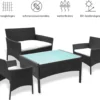 Wolketon Gartenmoebel Set Poly Rattan Balkonmoebel Sitzgruppe Schwarz Langlebig Lounge Set Mit 2-er Sofa, Singlestuehle, Tisch Und Sitzkissen¡­