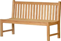 Kai Wiechmann Gartenbank Massive Teakbank Ohne Armlehne 180 Cm, Wetterfeste Teak Sitzbank Nachhaltige Und Unbehandelte Teakholzbank