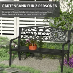 Outsunny Gartenbank 2-Sitzer Sitzbank Bank Parkbank Metall Gartenmöbel -Deutschland Garten Zier Verkaufs-Shop 9292f423be1e5899ed069274e66b9f11