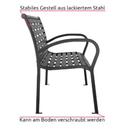 Tectake Gartenbank Pino 3-Sitzer 126x62x81,5cm - Schwarz -Deutschland Garten Zier Verkaufs-Shop 92f6c77369b4558fd8d6dc61035fd028